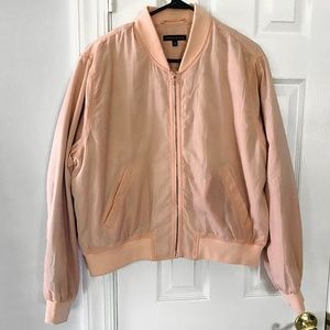 Kendall & Kylie Pink Lined Puffer Windbreaker Nylon Bomber Jacket